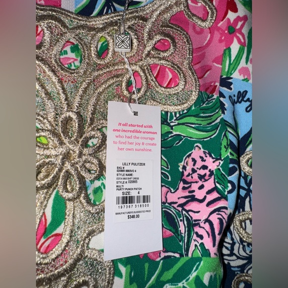 Lilly Pulitzer Edita Maxi Shift Dress Party Punch Patch new - Picture 7 of 7